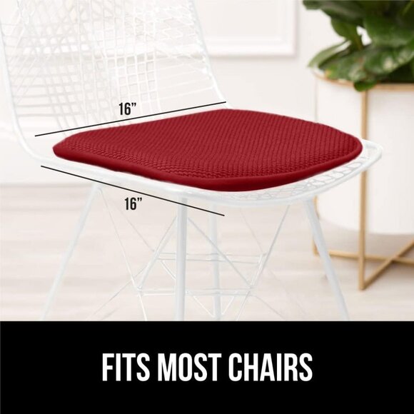 NEW Set of 2 Gorilla Grip No Tie Memory Foam Slip Resistant Plush Seat Cushions - Picture 2 of 10